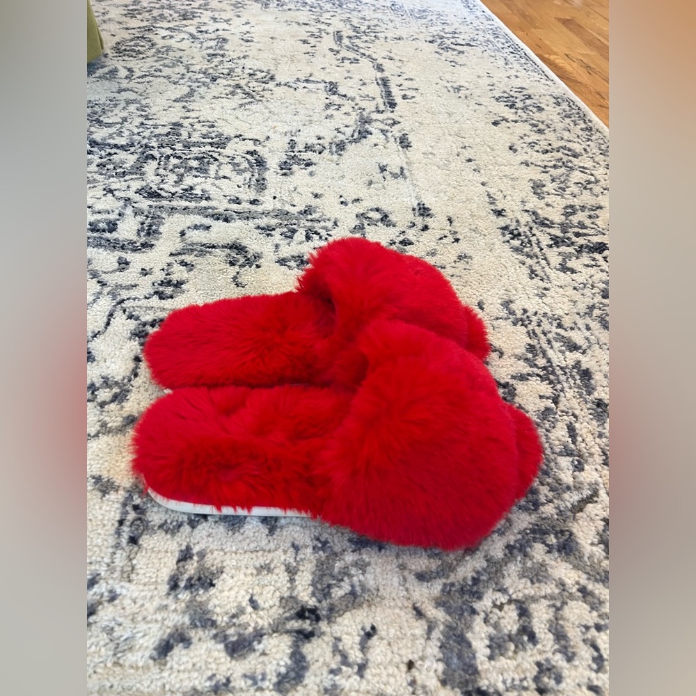 Red Fuzzy Slippers